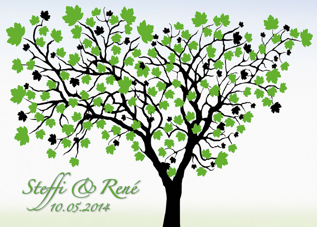 Hochzeitsbaum als Gästespiel Hochzeit Weddingtree Geschenk Leinwand