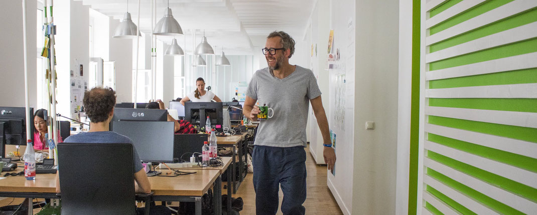 Blick ins Büro der Digitalagentur Unterschied & Macher in der Stuttgarter Straße in Frankfurt am Main