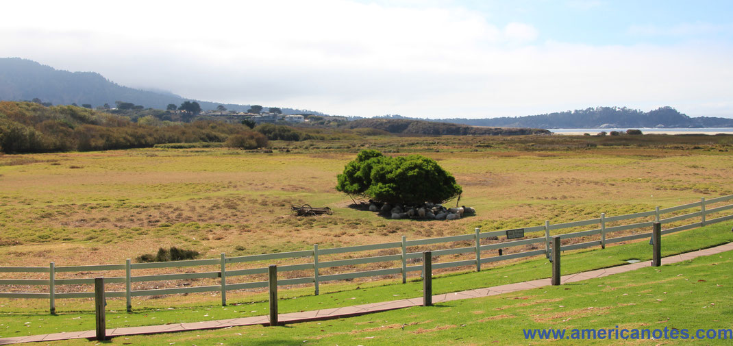 Blick über die Gegend um die Mission Ranch in Carmel-by-the-Sea, Monterey Halbinsel, Kalifornien, USA