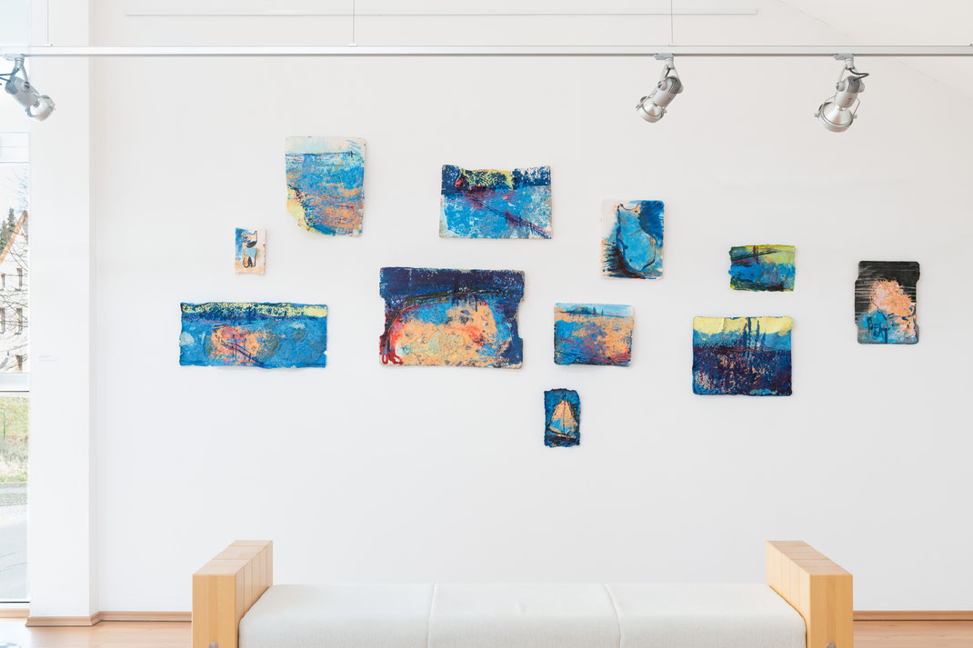 ÖRESUND. 2024, paper cast, pulp painting, pigment, ink, series paper reliefs, photo © materialmatters / Victoria Gentsch