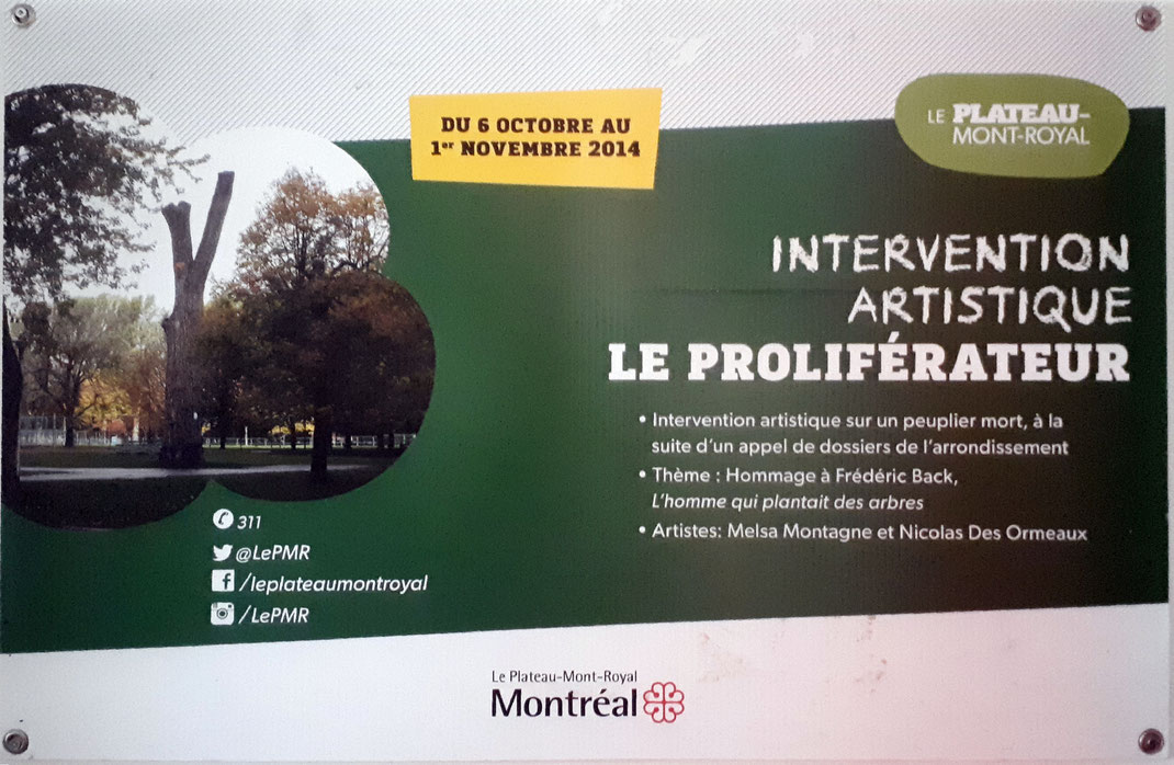 affiche officielle de l'intervention artistique LE PROLIFÉRATEUR