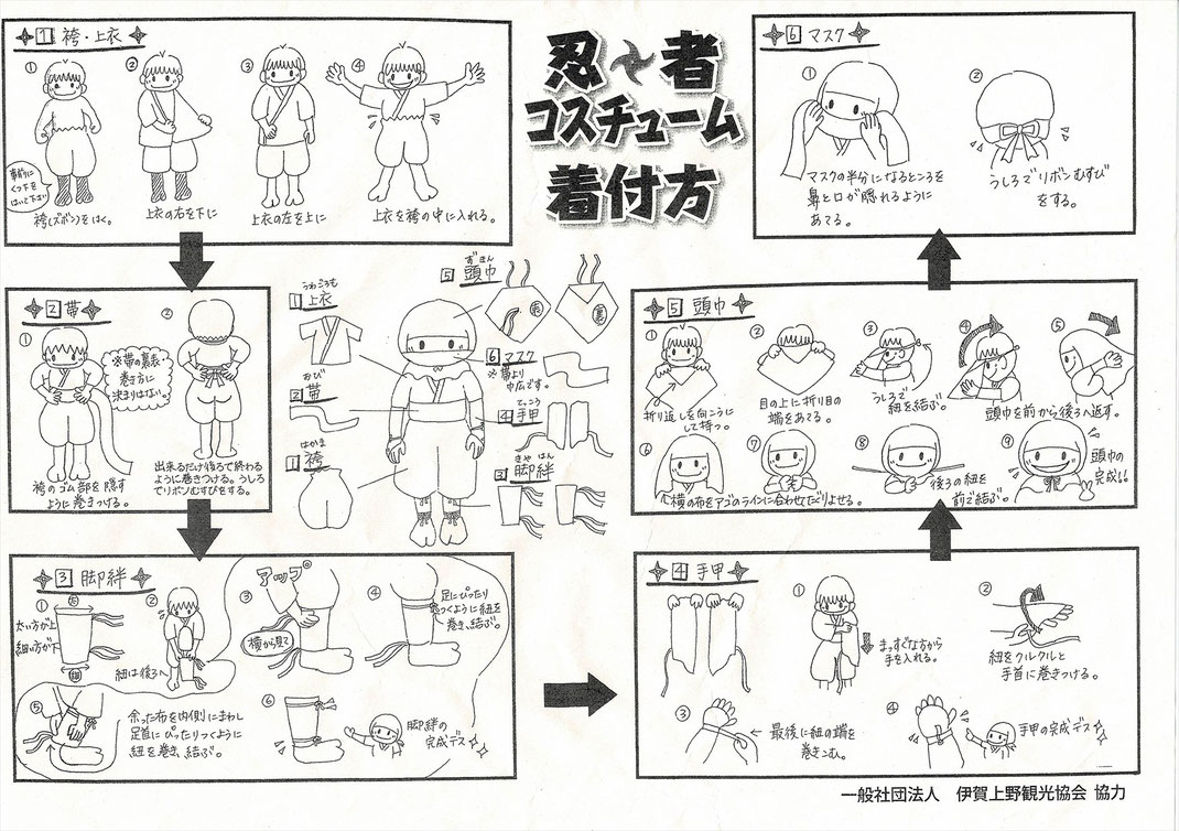 忍者衣裳の着方-伊賀上野忍者フェスタin天神橋筋商店街-大阪-