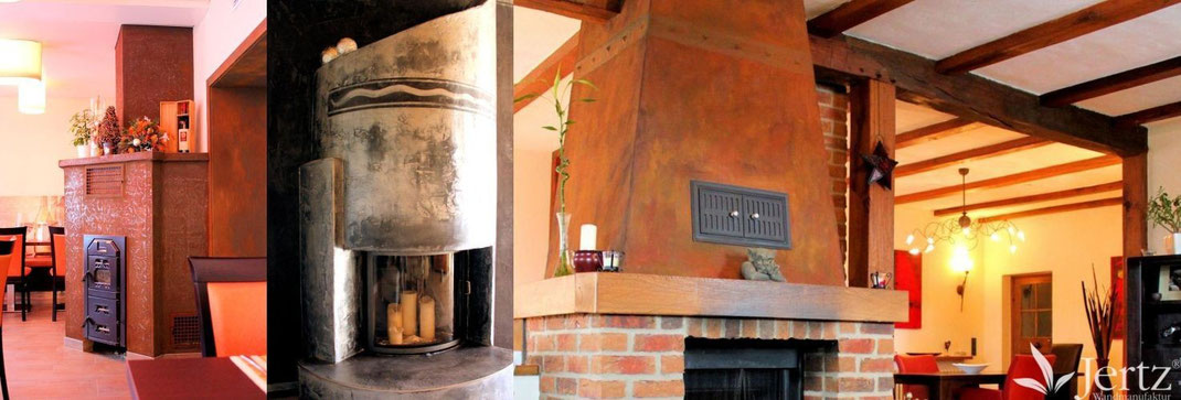 Wandgestaltung mit kamin: wohnzimmer mit kamin gestalten steinw ...