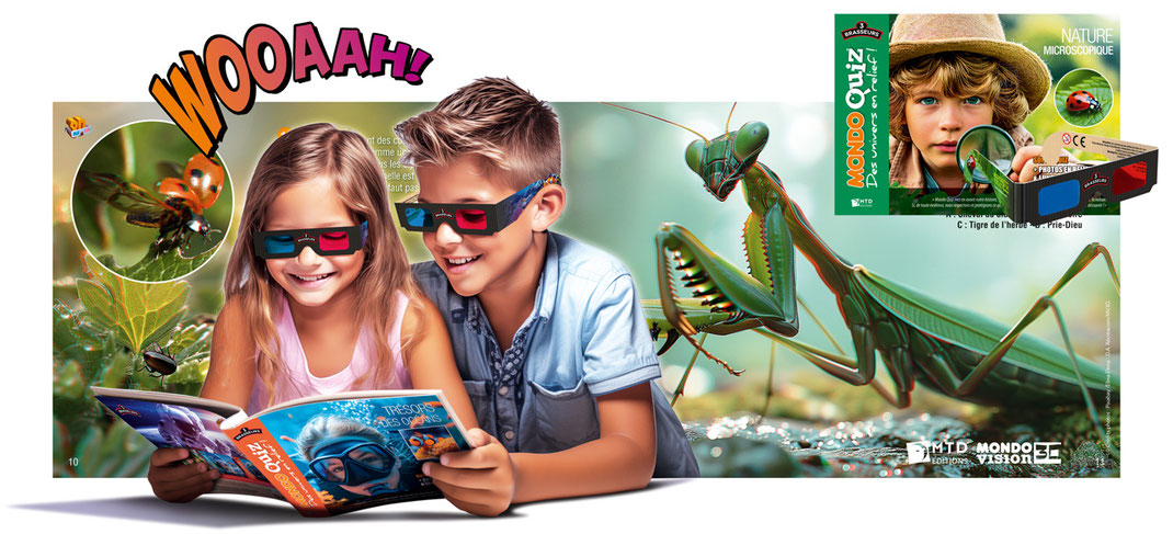 Nature Microscopique : Anaglyphes 3D + Quiz © Récréacom/MTD éditions, personnalisation pour 3 Brasseurs FRANCE