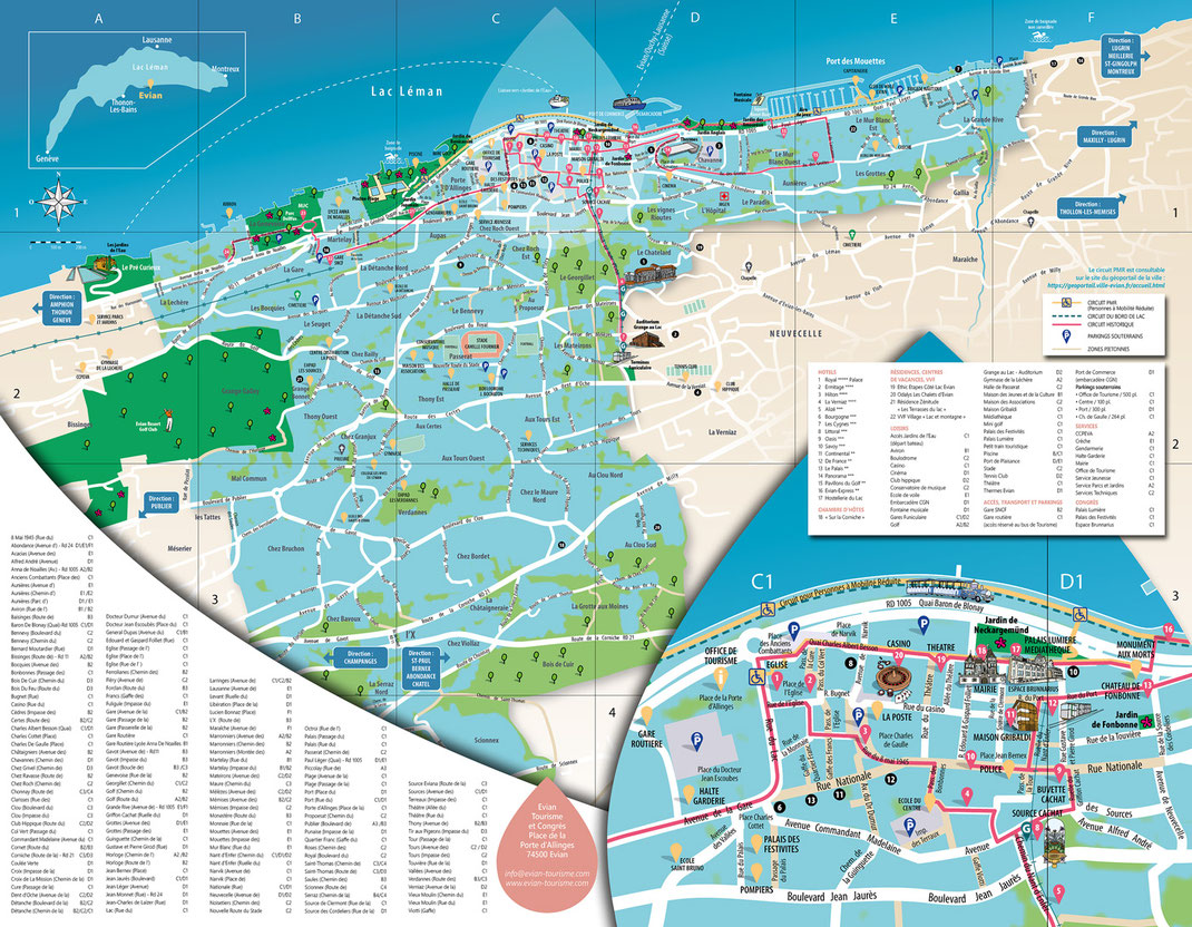 Réalisation plan de ville - Évian © Récréacom/Christophe Houlès
