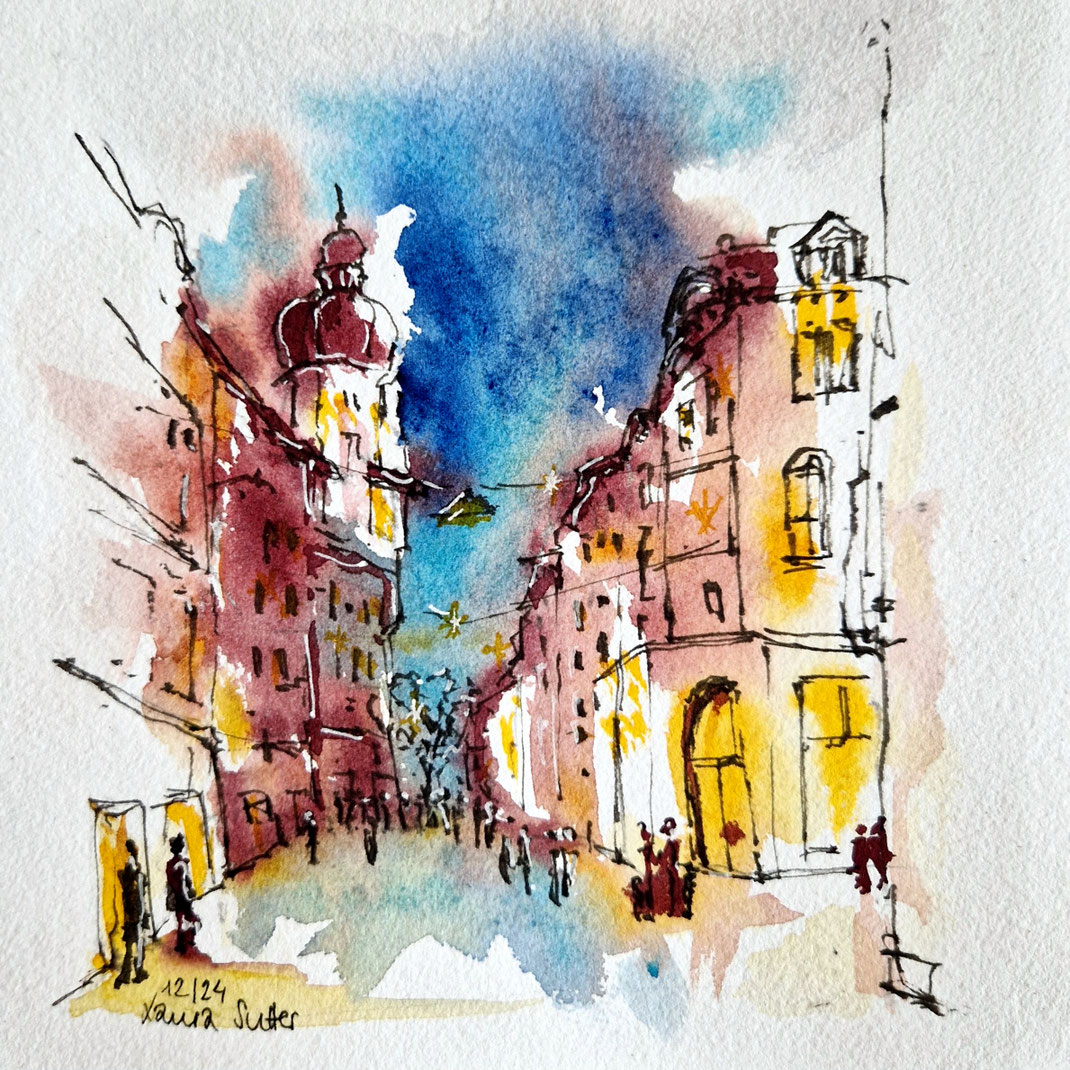 Marktgasse SG CHF 300.- (Format 30 x 30 cm)