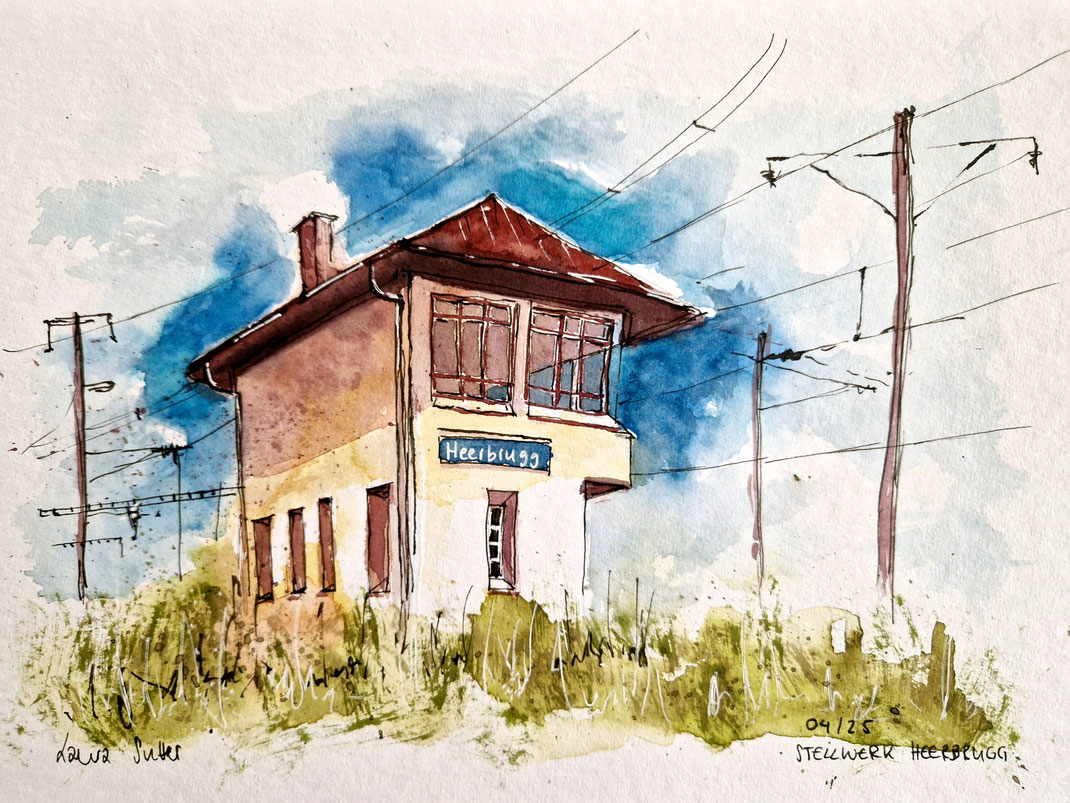 Stellwerk Heerbrugg CHF 450.- (Format 30 x 40 cm fertig gerahmt in Holz)