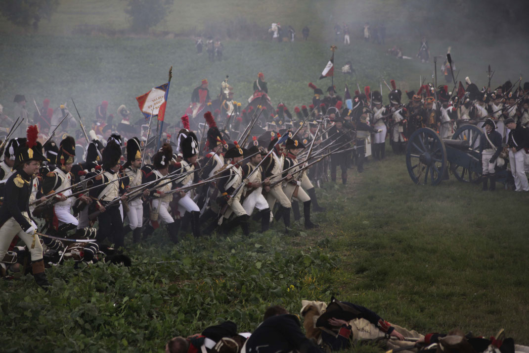 Jena 2016 Jena_2016 Angriff der Franzosen Linieninfanterie Linientaktic 1813 Leipzig 1813 Völkerschalcht Völkerschlacht_1813 Artillerie Kanone Kanonen Feuer Pulver Salve 
