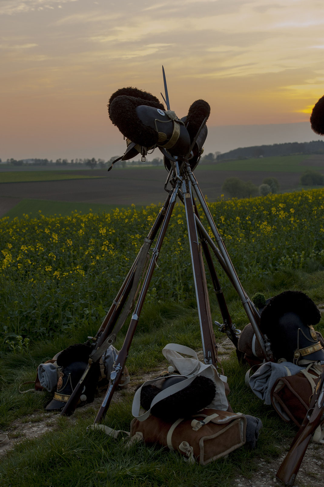 Eggmühl 1809 Biwack Lagerfeuer Gewehrpyramide Uniform Soldaten Montur Schlacht Napoleon und Bayern Napoleon_und_Bayern Tornister Vorderlader 4. LIR 