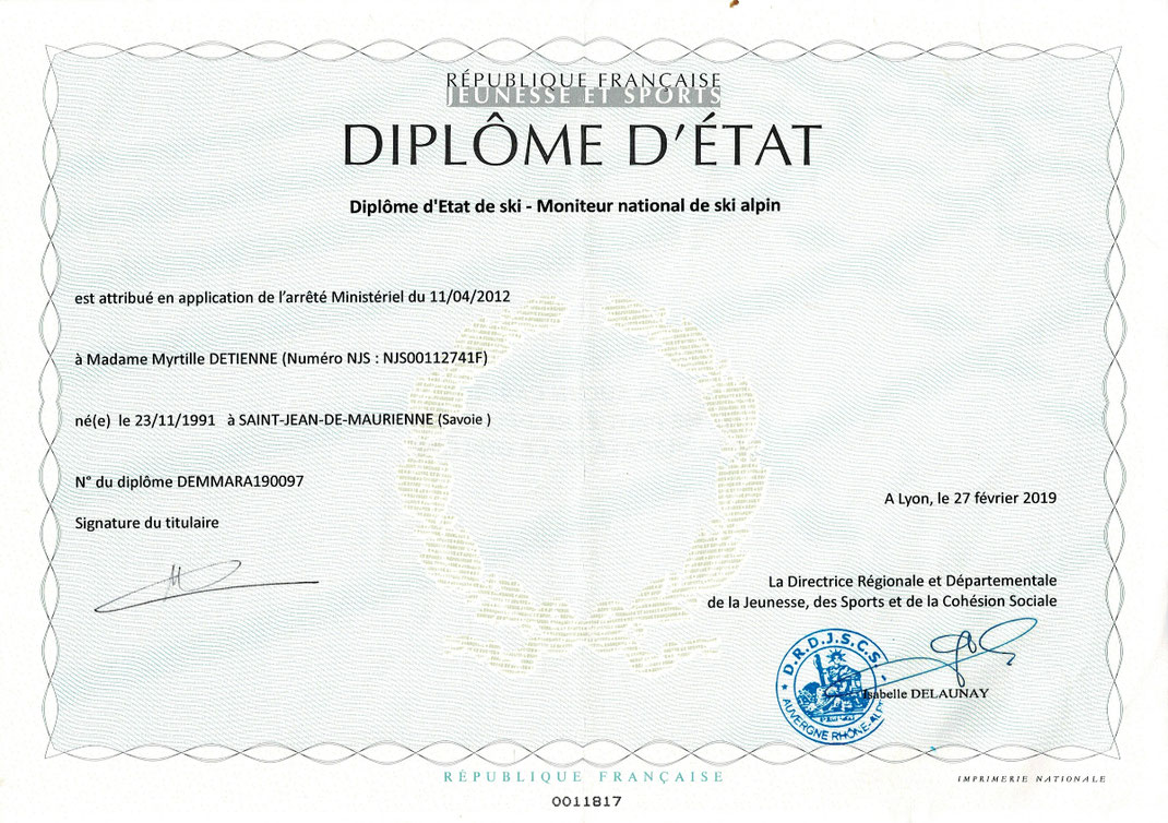 Diplôme d'état de ski - Moniteur national de ski alpin