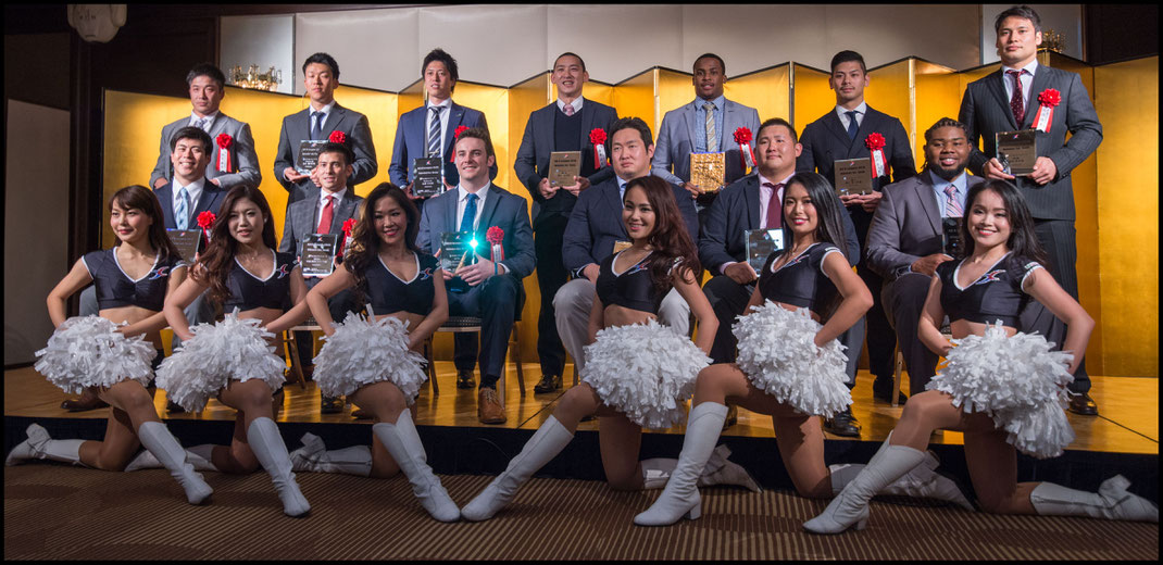 2016 All-XLeague Team Members Pose at a Tokyo Hotel on Jan 28th 2017 - John Gunning (Inside Sport: Japan)