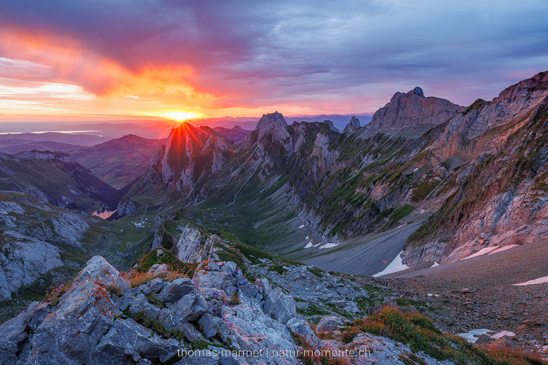 Alpstein, Rotsteinpass, Seealpsee, Sonnenaufgang