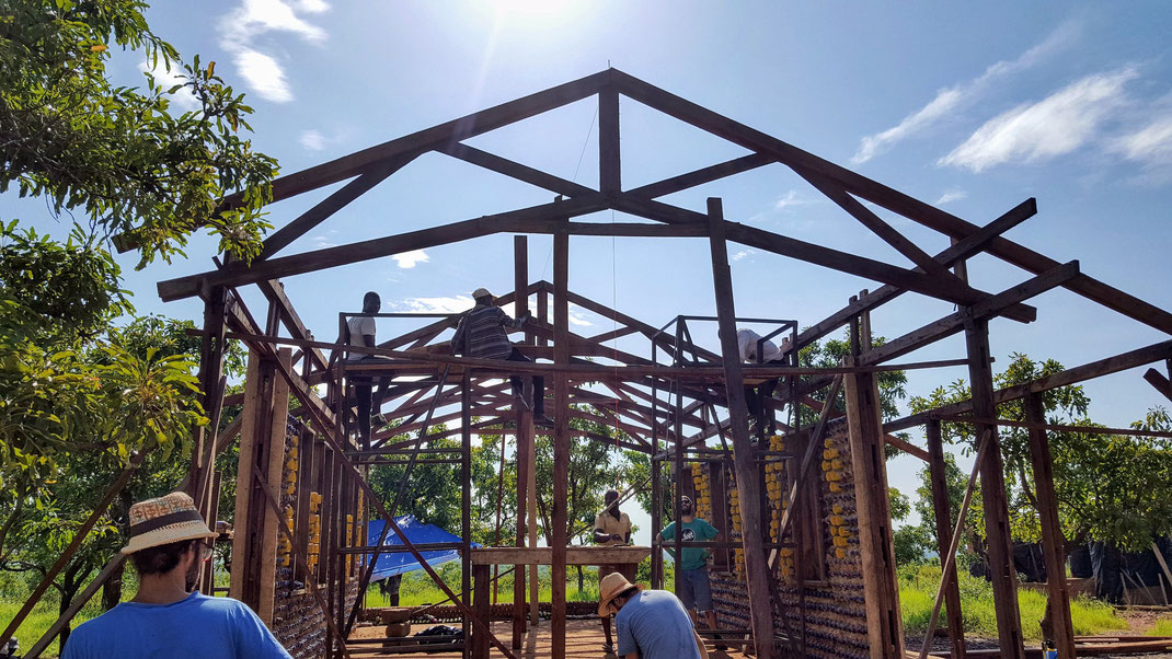 Building a handmade school with local and recycled materials in Sang, Northern Ghana