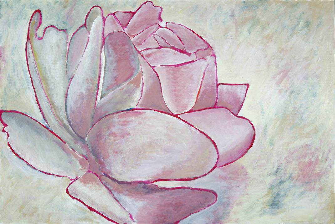 Rose pink,  Acryl auf Wellkarton,  99 x 67 cm,  April 2020