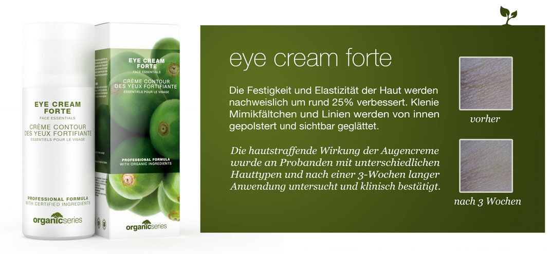 Augencreme 100% organisch, höchste Wirksamkeit, Anti-Falten Effekt, OrganicSeries