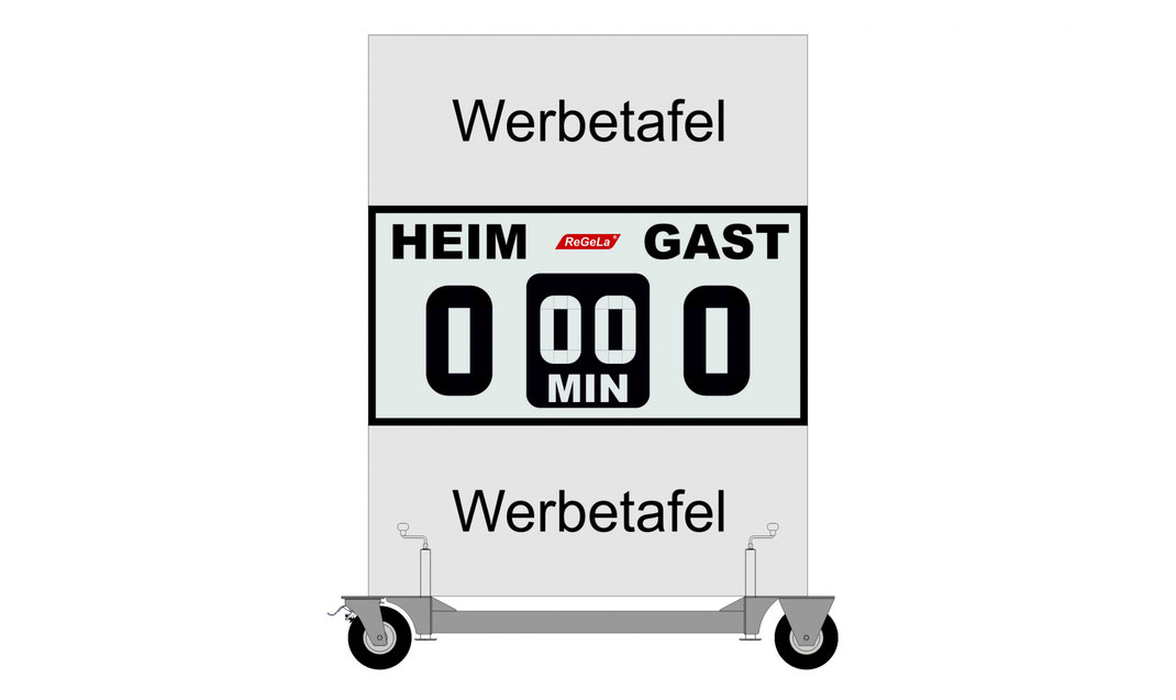 Mobile Solar Resultatanzeige M-FAS 100/2 - Fussballanzeige - Sport Anzeigetafel - Spielstandanzeigetafel