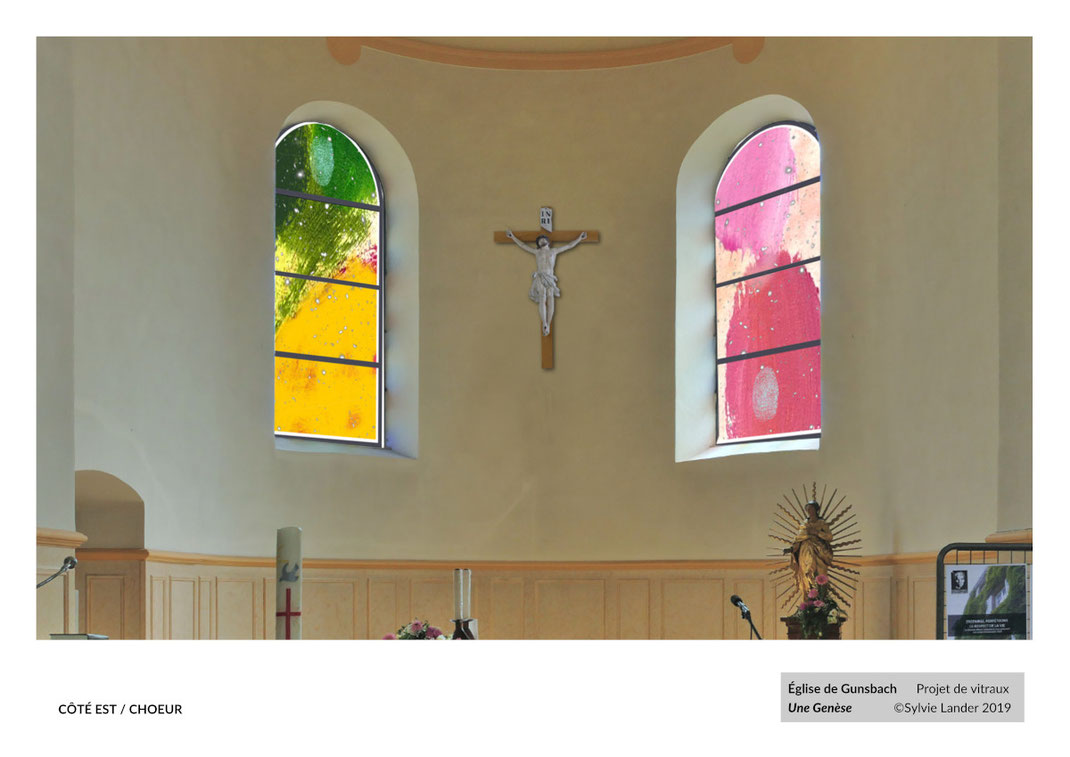sylvie lander, vitraux, couleurs, genèse, église