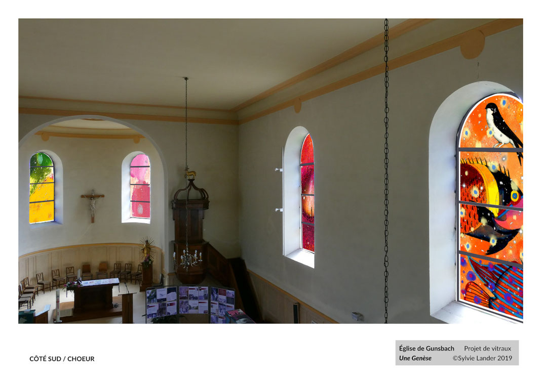 sylvie lander, vitraux, couleurs, genèse, église