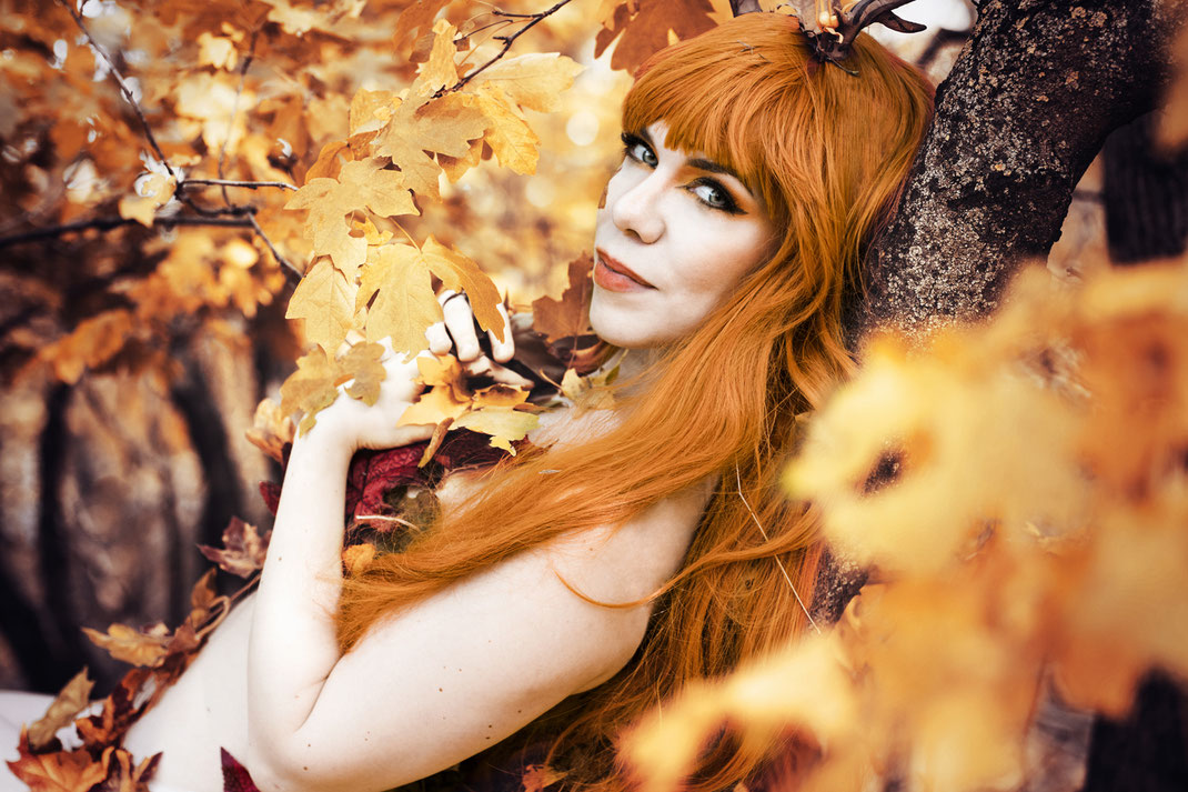 Fantasy Portrait Fotografie Inszeniert Vogt Ravensburg Wangen Outdoor Wien Fotograf Model Fine Art Bildretusche Fotoretusche Photoshop Bild Dryade Donauinsel Herbst