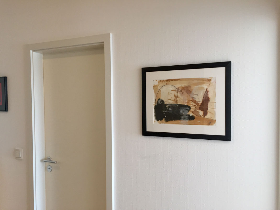 abstraktes Bild auf Malpappe gemalt 