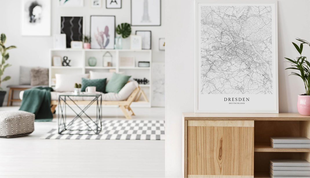 Dresden Karte Als Poster Skanemarie