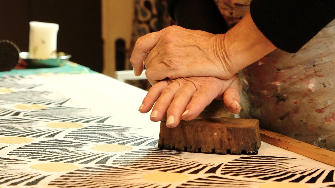 Blockprint Wochenkurs Wädenswil, Holzstempel Druck Kurs