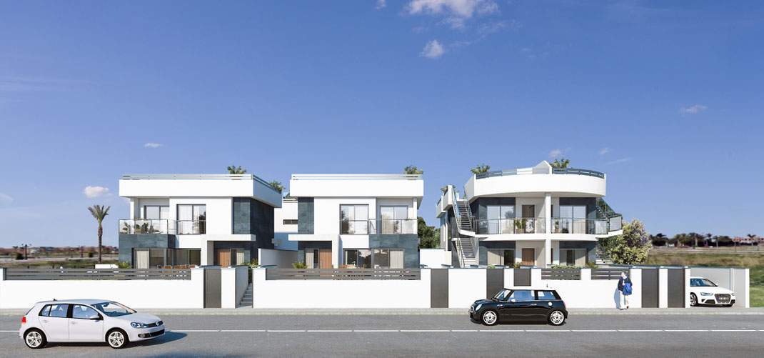 Infografía de arquitectura de chalets en Murcia