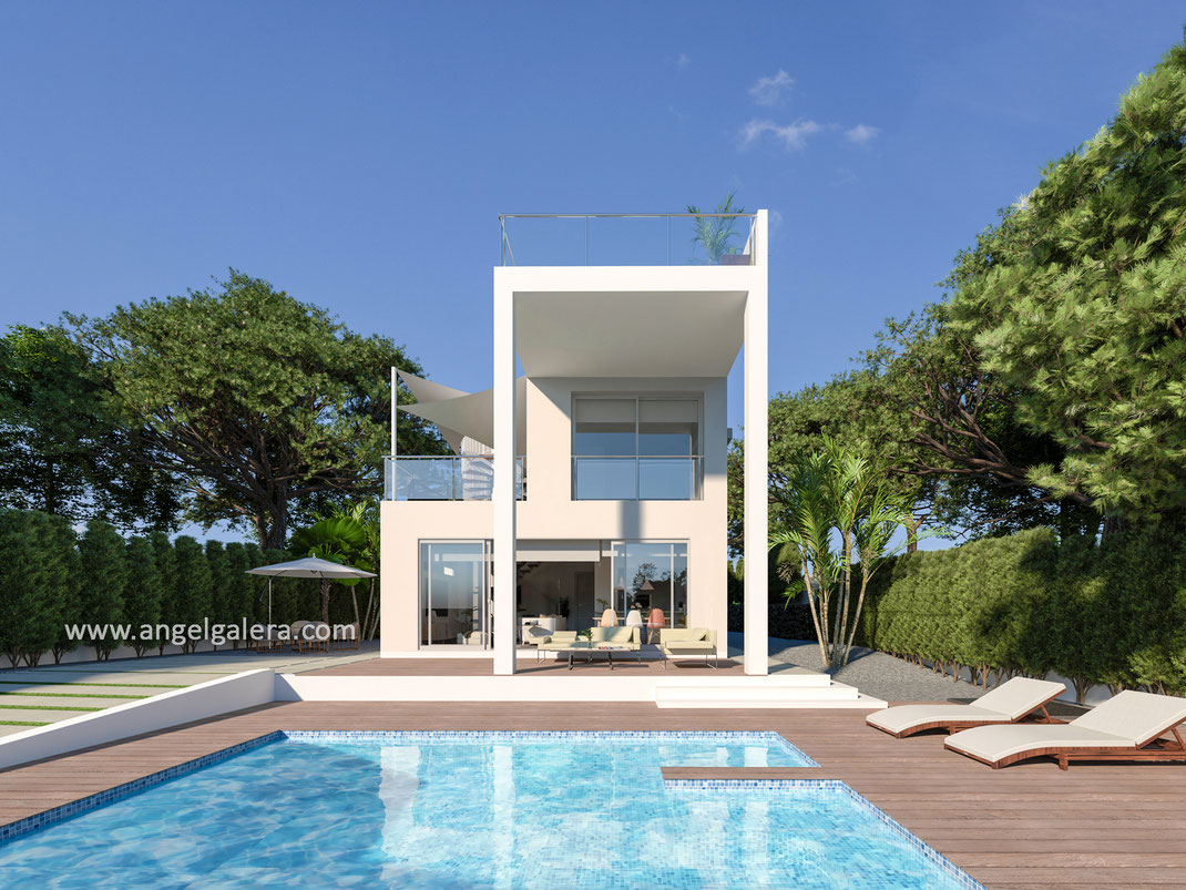 Infografía de arquitectura. Chalet  en Jávea, Alicante.