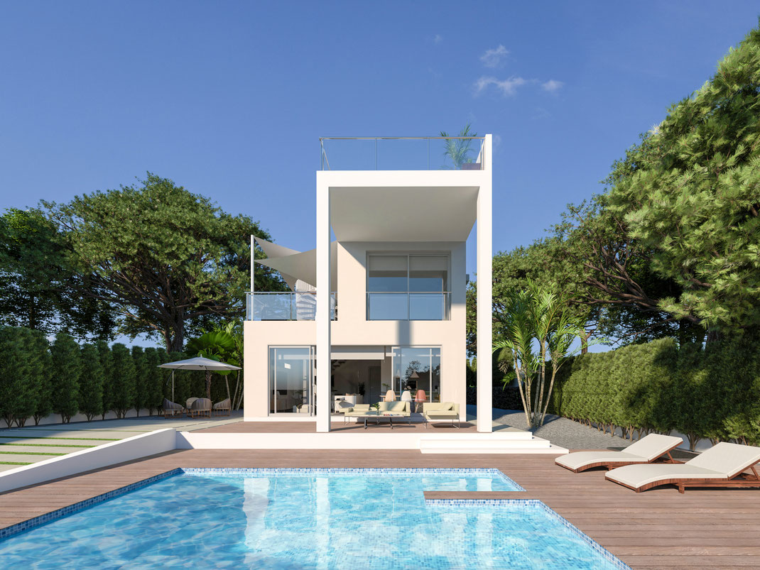 Infografía de arquitectura. Chalet  en Jávea, Alicante.