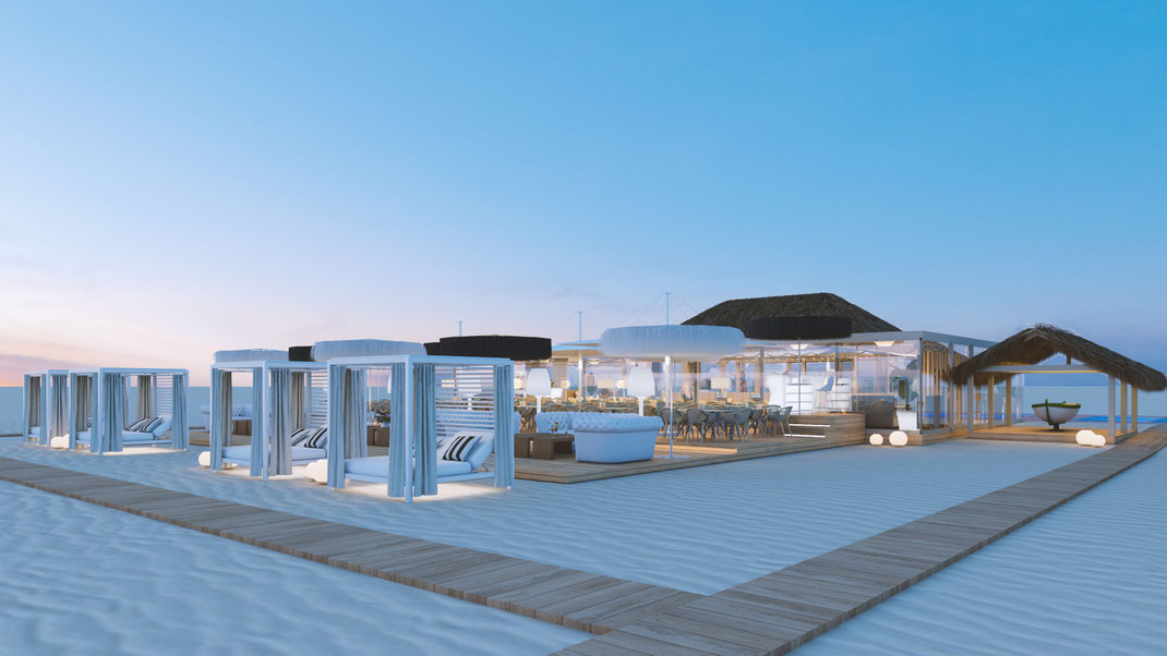 Infografía chiringuito en Málaga