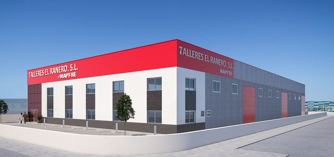 Infografia de nave industrial en Murcia