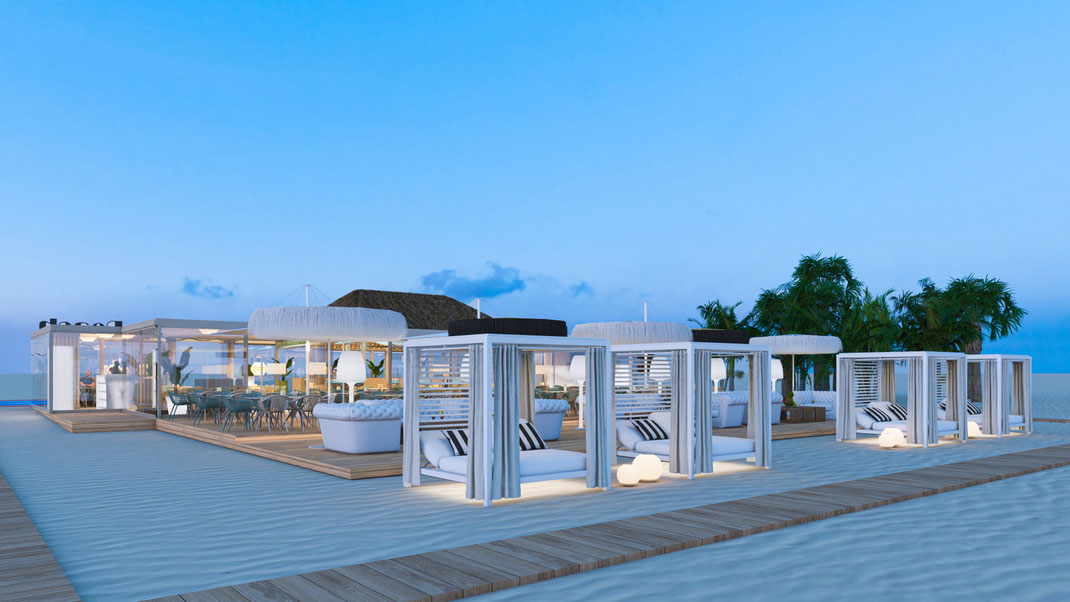 Infografía chiringuito en Málaga