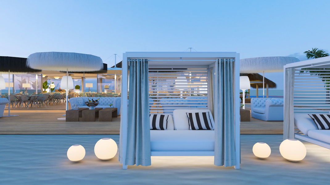 Infografía chiringuito en Málaga