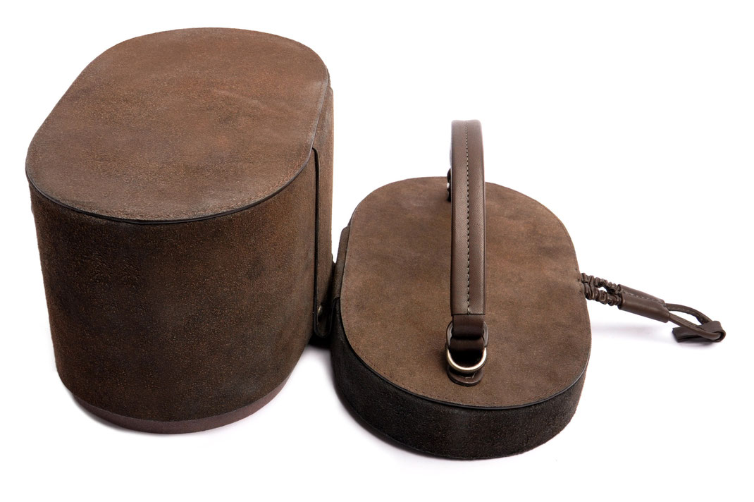 Handgefertigte Trachtentasche CAMILLE grau  Leather Manufactory  OSTWALD Traditional Craft