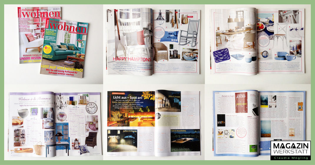 Bei der August und September Ausgabe von Zuhause Wohnen hat Claudia Mögling mitgearteitet