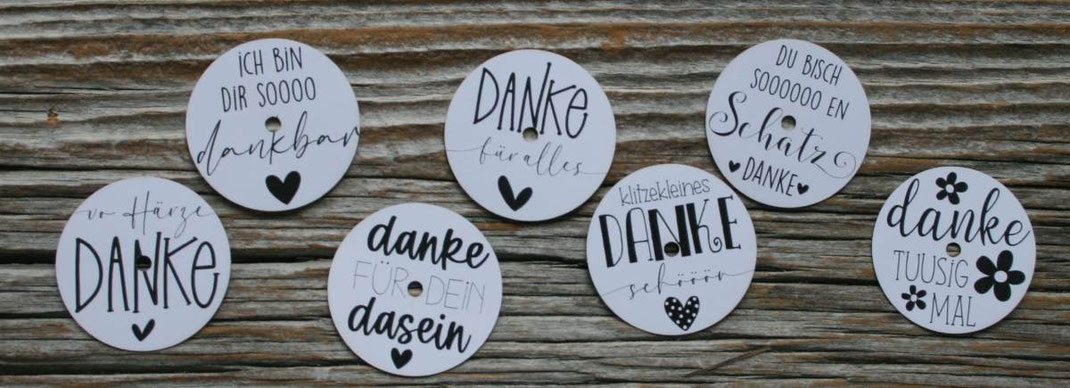 Teelichtbotschaften Set "Danke"