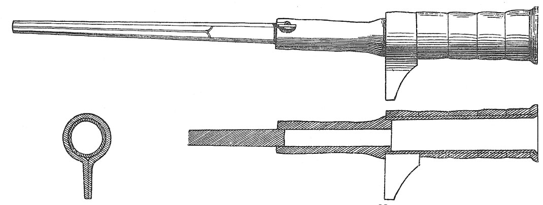 Fig. 73. Stein-Hakenbüchse mit Ringhaken im Germanischen Museum zu Nürnberg.