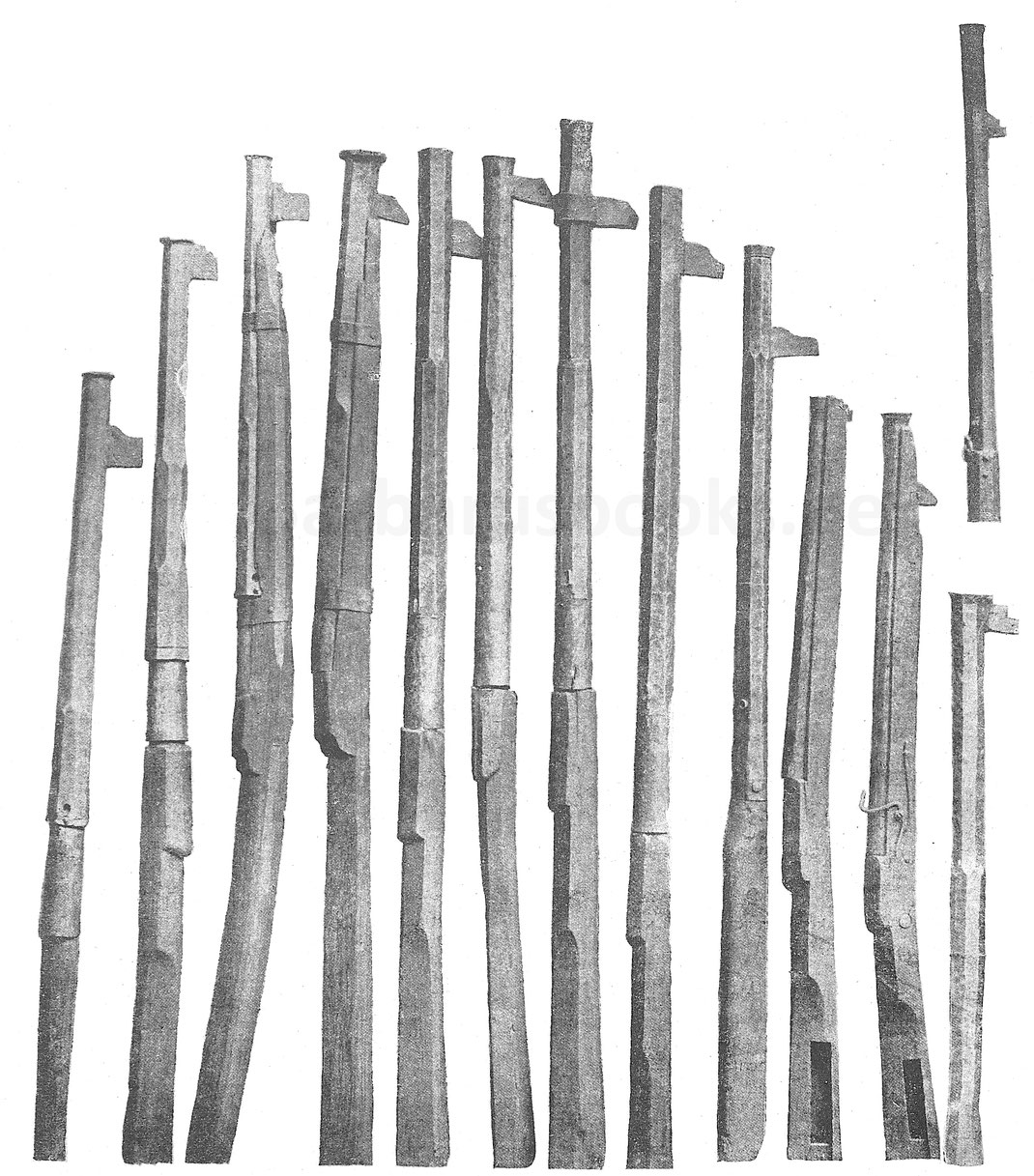 Fig. 66. Hakenbüchsen mit Stangenschaft im Historischen Museum der kgl. Stadt Pilsen.