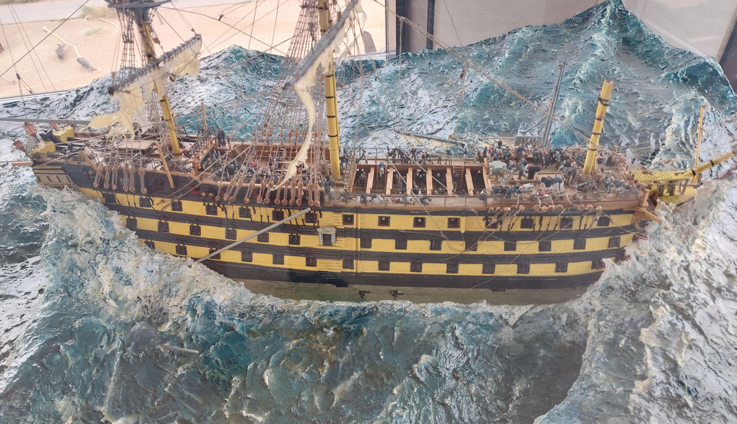 Schiffsunglück der St. George. Modell vom Strandingsmuseum St. George Thorsminde.