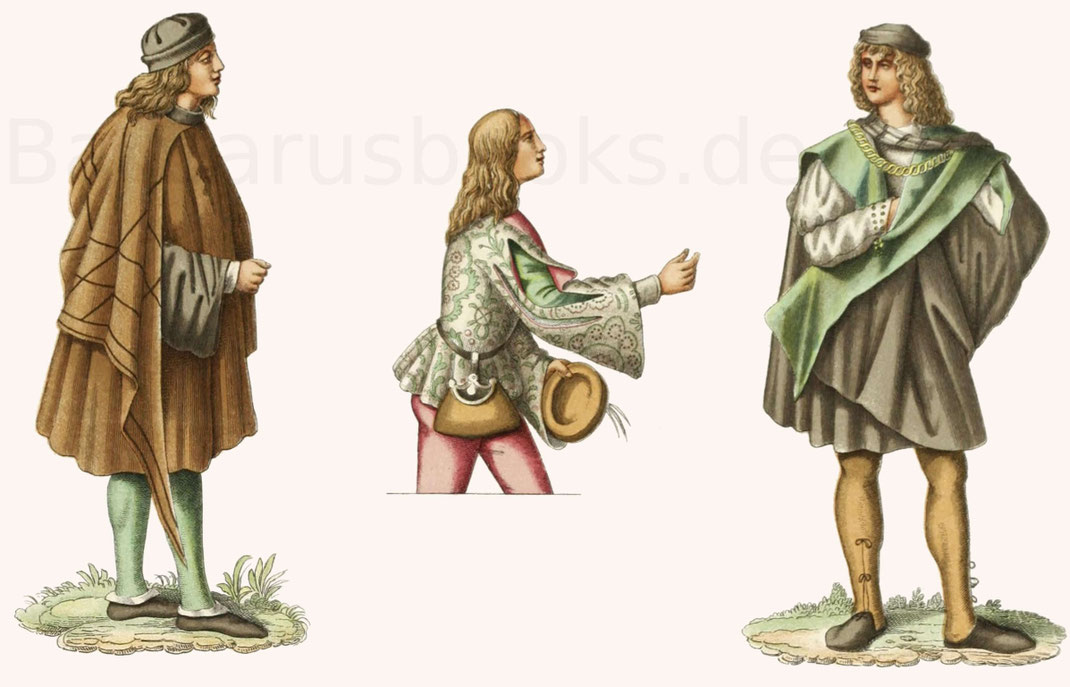 Italienische Trachten aus der zweiten Hälfte des 15. Jahrhunderts.