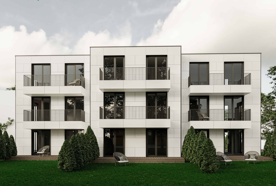 9 Kleinwohnungen Mehrfamilienhaus geplant in edler Umgebung als Modulhaus