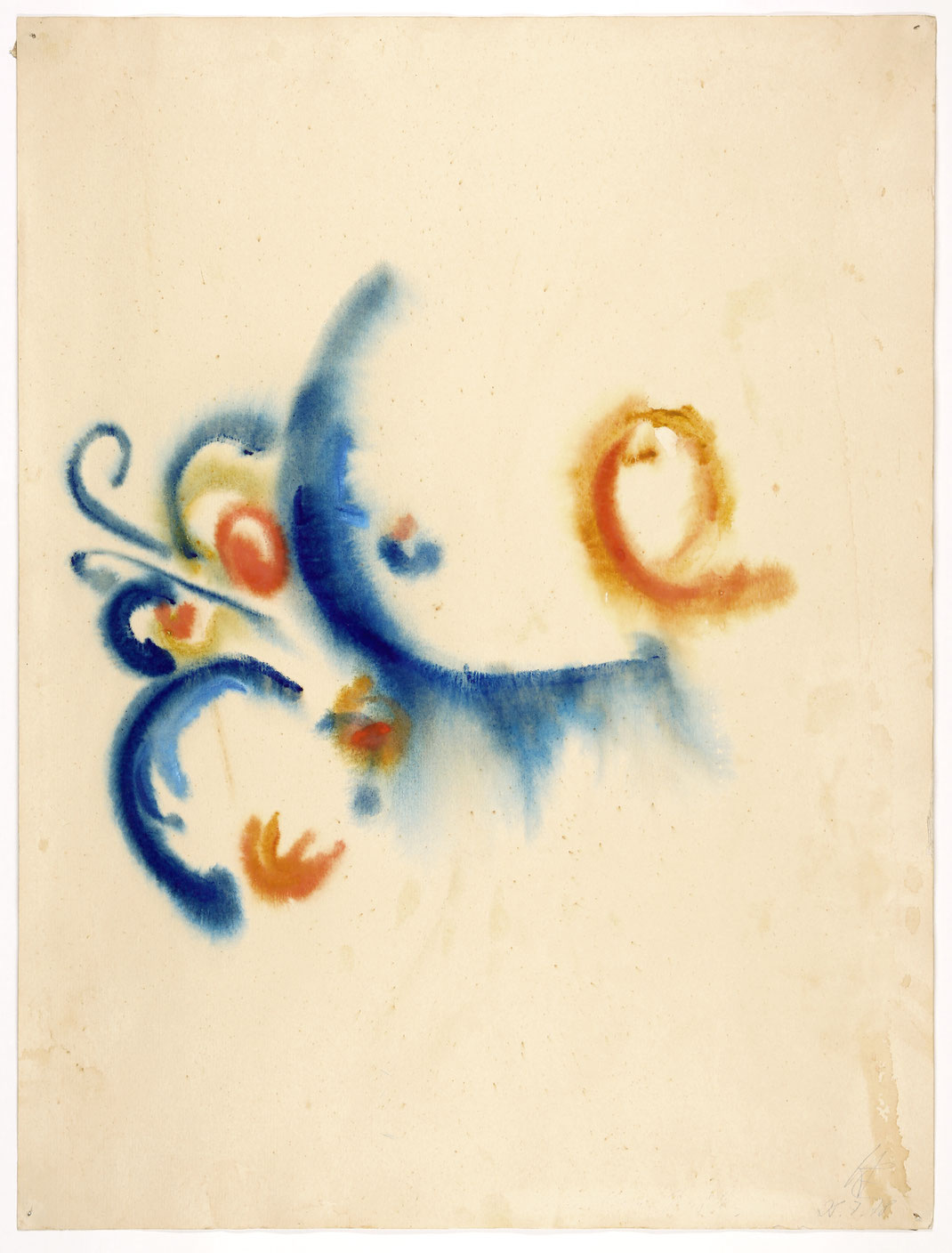 Heidrun Feistner: Kleiner blauer Schmetterling / Aquarell 1978