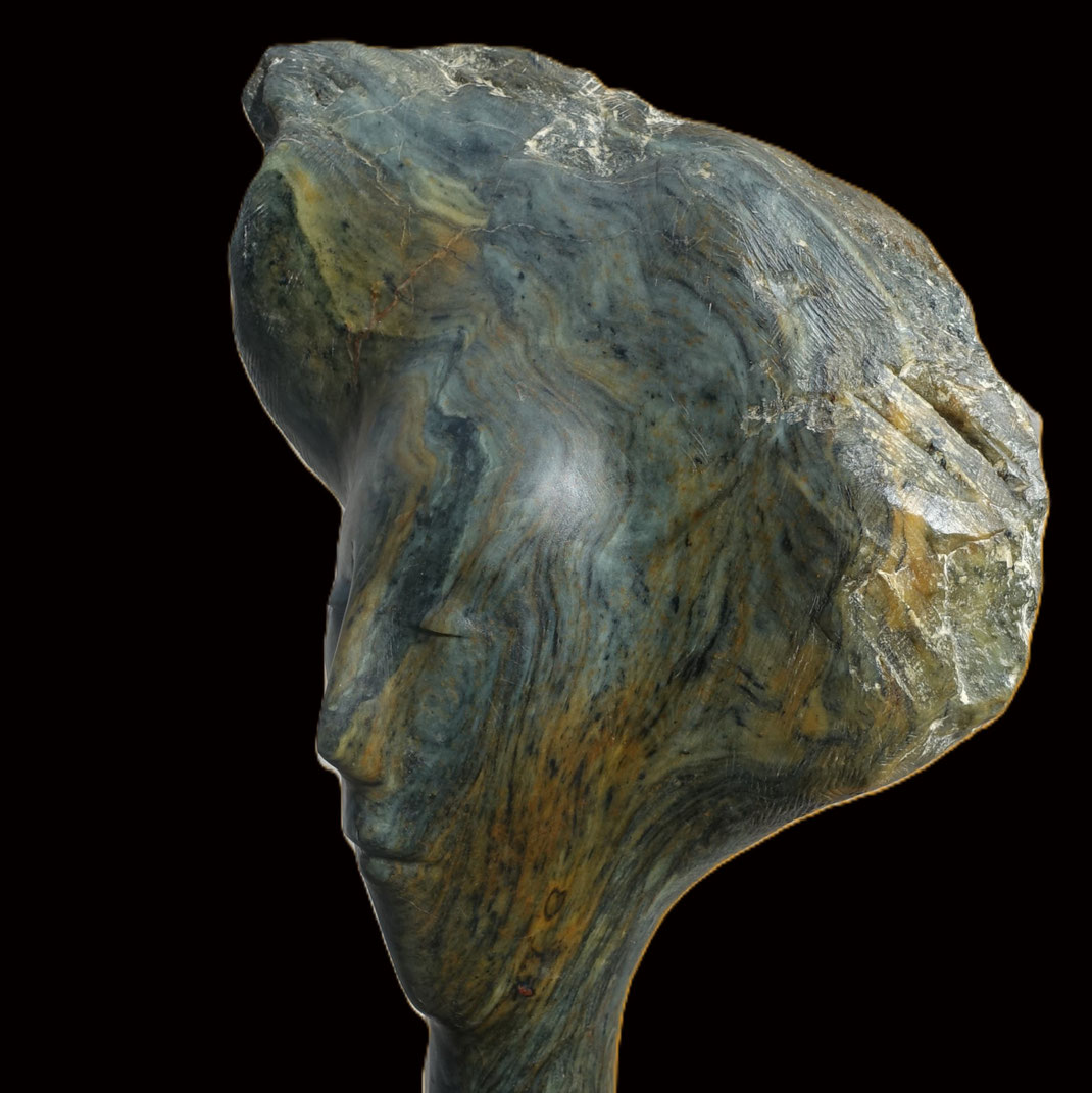 Heidrun Feistner: Anhaltische Dryade / Für John Keats / Stein / 45 cm / 2025 / Foto HF