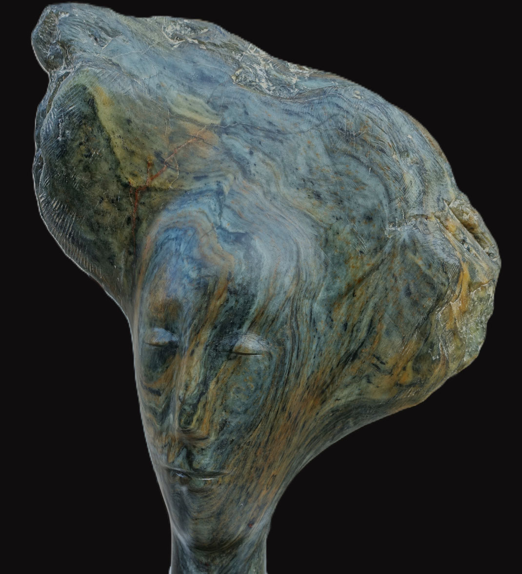 Heidrun Feistner: Anhaltische Dryade / Für John Keats / Stein / 45 cm / 2025 / Foto HF