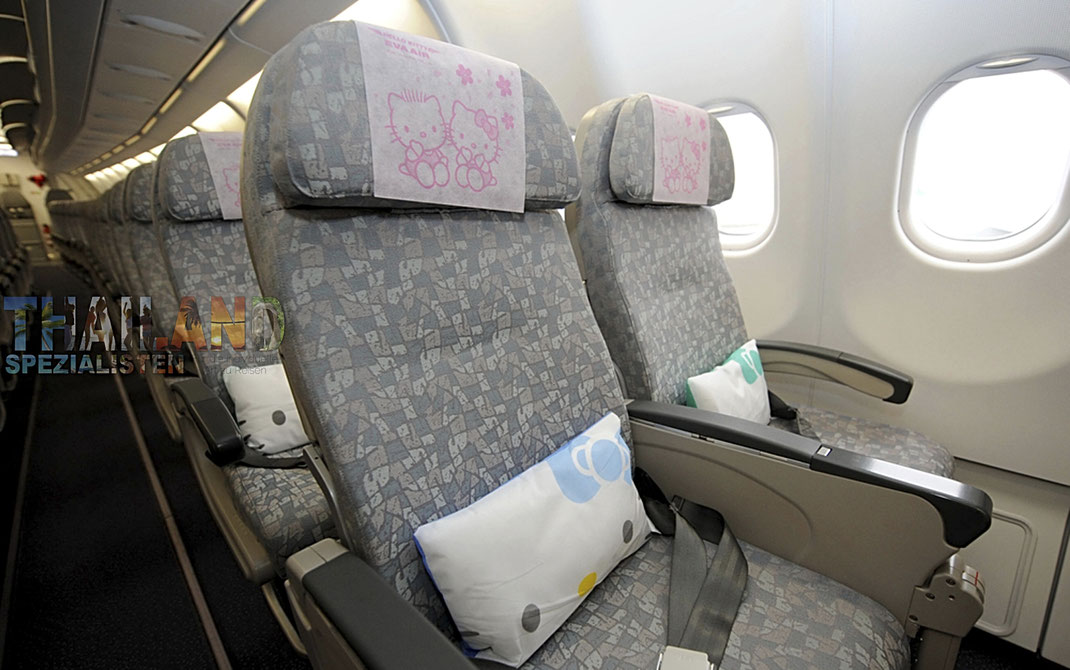 Innenraum eines Airbus A330-300 der taiwanesischen Fluggesellschaft Eva Air 