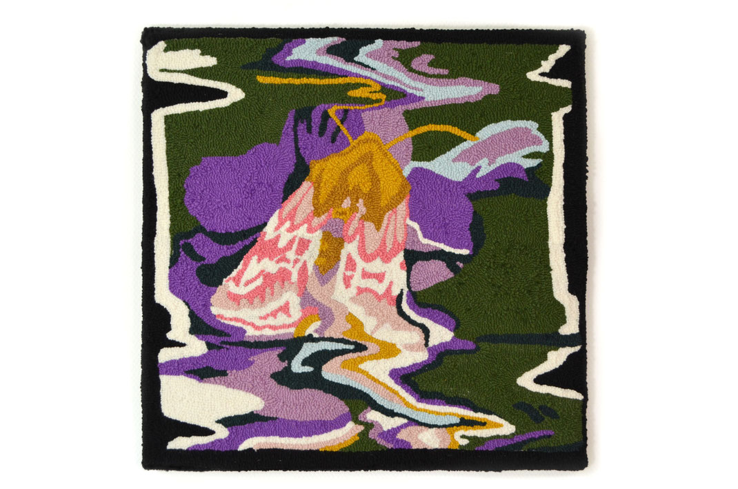 moth_glitch • 2025 • wool on monk’s cloth_canvas •  70 x 70 cm