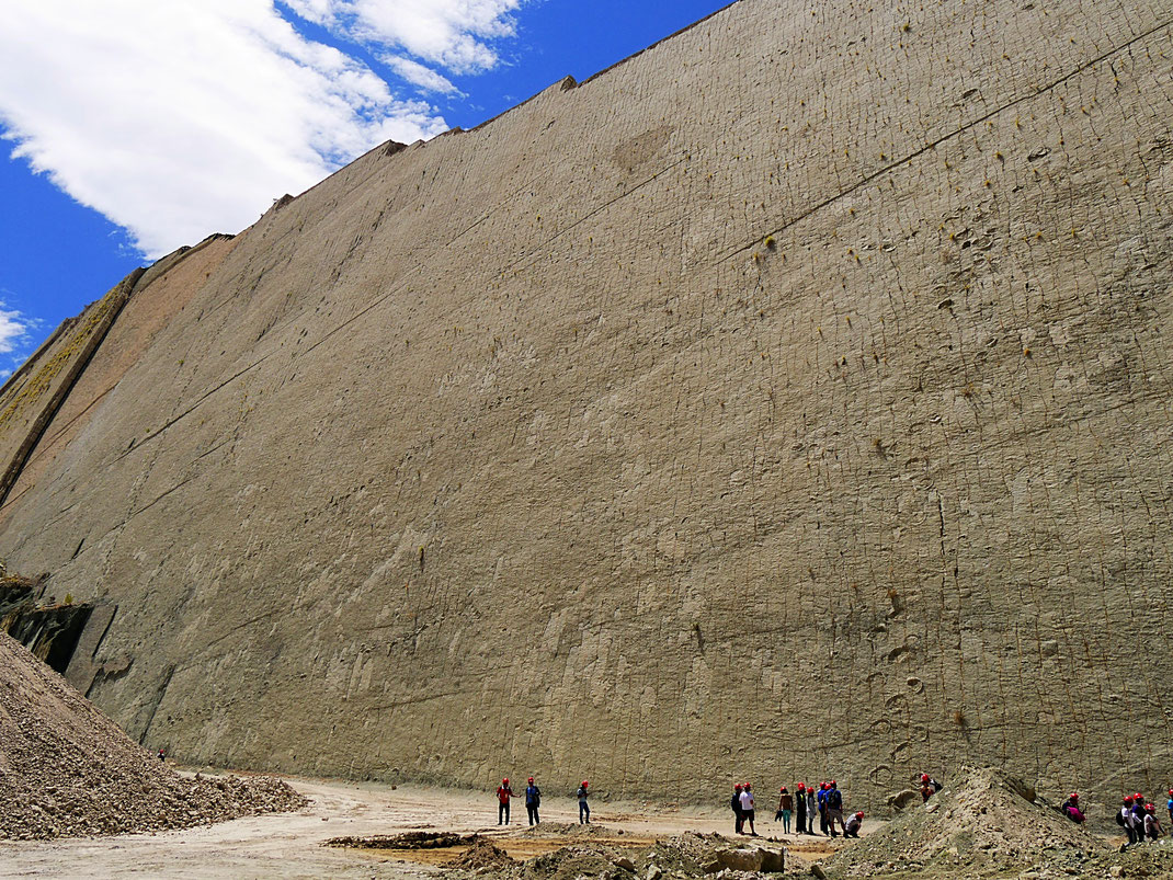 DIE WAND - eine urgeschichtliche Uferzone mit unzähligen Dinosaurierspuren, Sucre, Bolivien (Foto Jörg Schwarz)