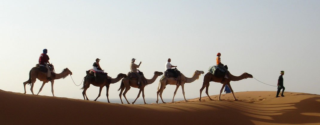 Rutas en dromedario a través de las dunas de Merzouga. www.solomarruecos.com