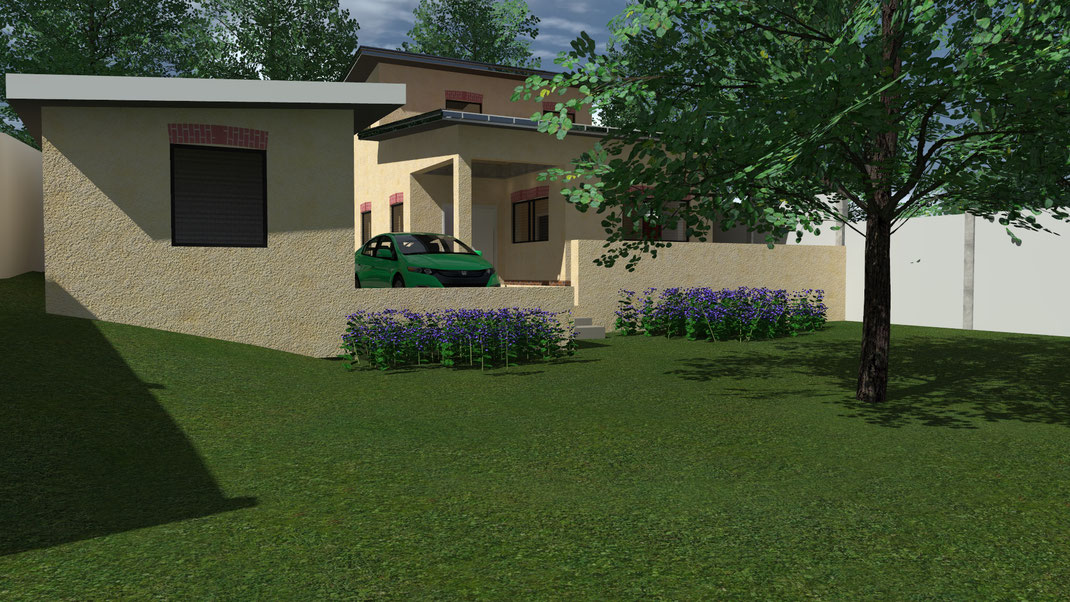 3D Rendering Haus mit Garage