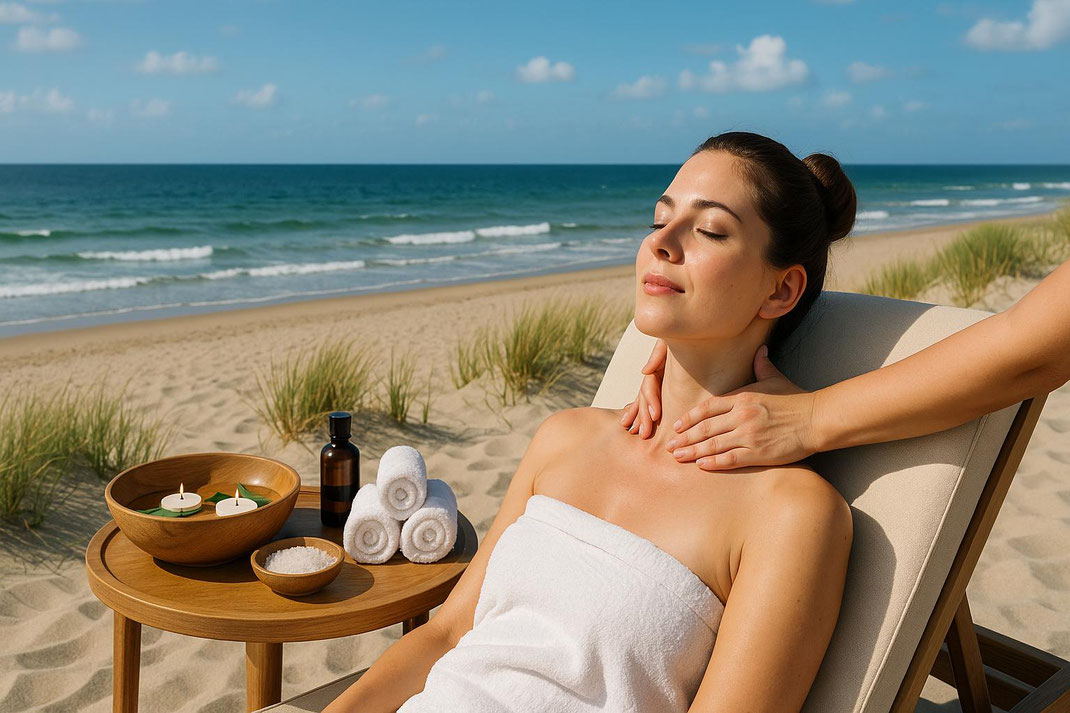 Entspannende Massage mit Blick auf das Meer.
